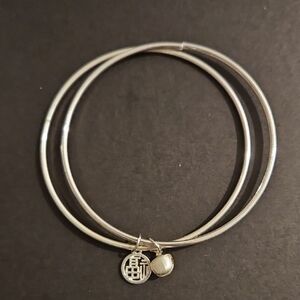 Silver Charm Bangle Bracelet